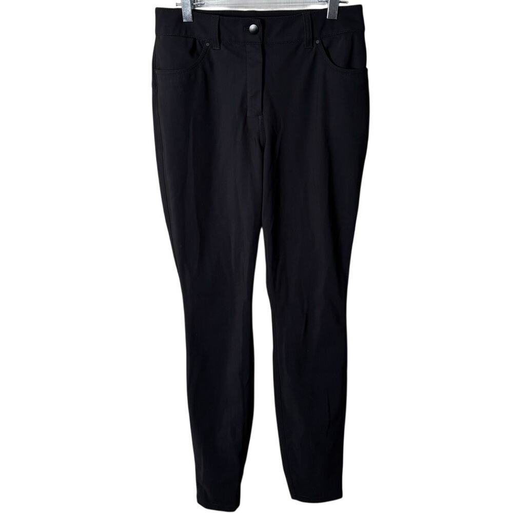 Lululemon Black Mid-Rise Technical Skinny Pants Pocket Travel Trouser Size 28